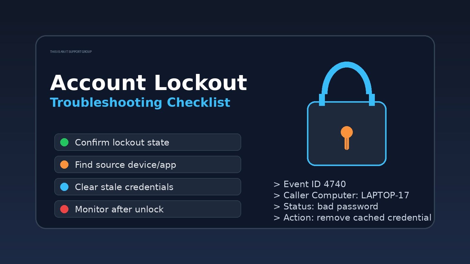 Account Lockout Troubleshooting Checklist