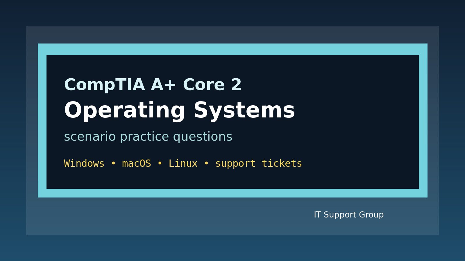 A+ Operating Systems Practice Questions