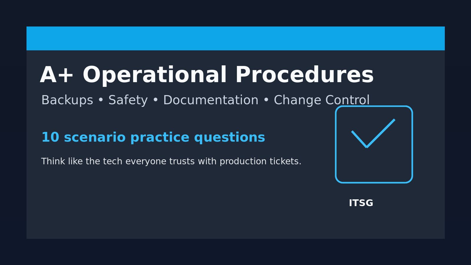 A+ Operational Procedures Practice Questions