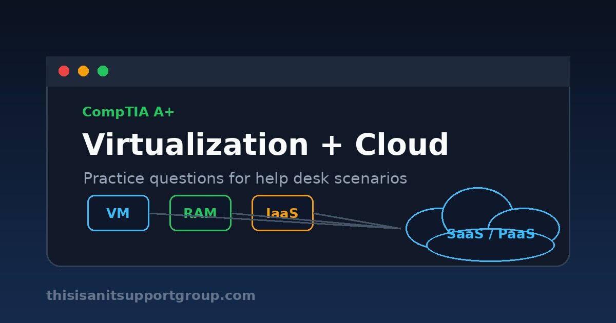 A+ Virtualization and Cloud Practice Questions