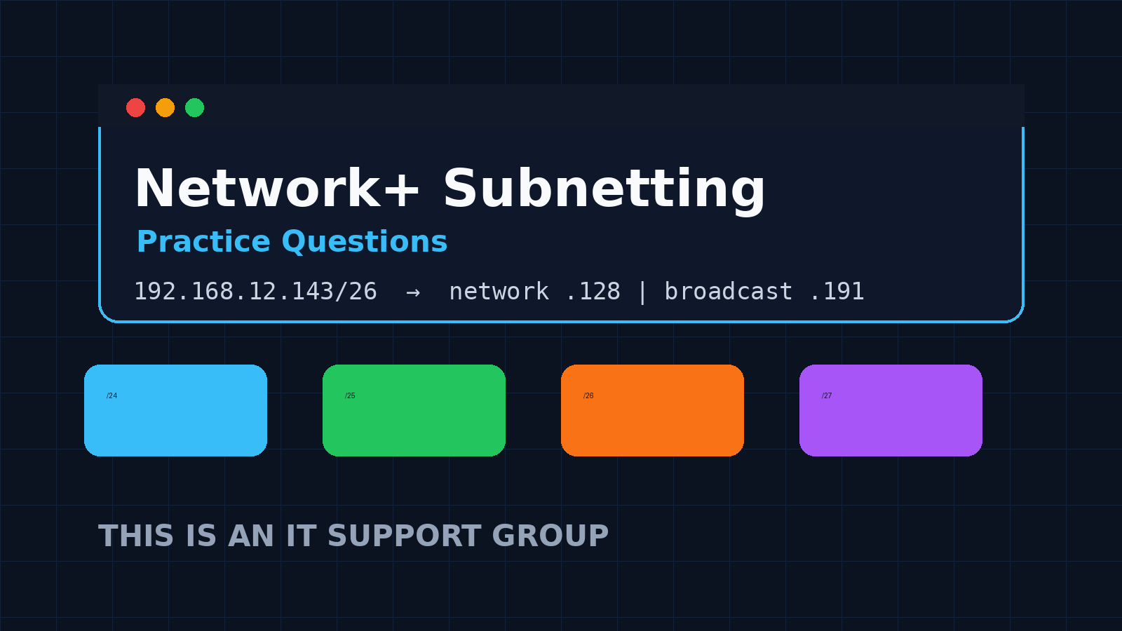 Network+ Subnetting Practice Questions