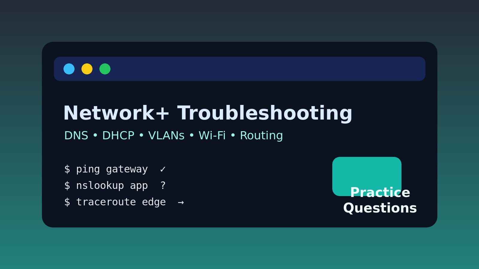 Network+ Troubleshooting Practice Questions for 2026