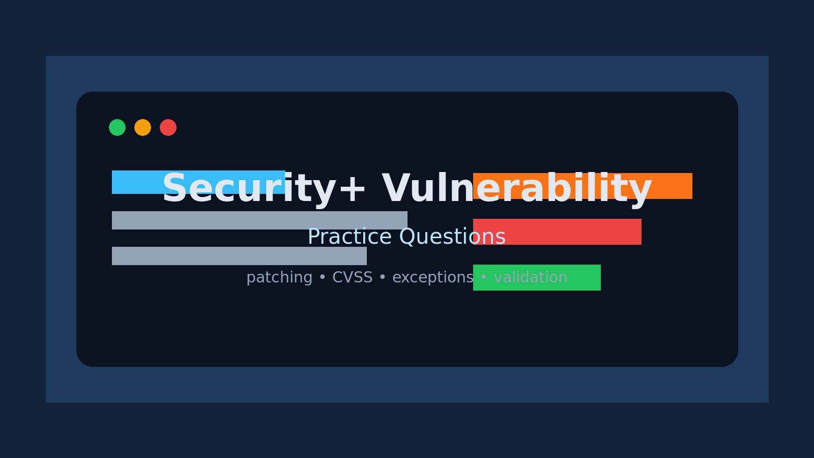 Security+ Vulnerability Management Practice Questions